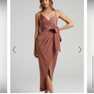 Showpo | Mauve pink satin formal dress | Size US 6